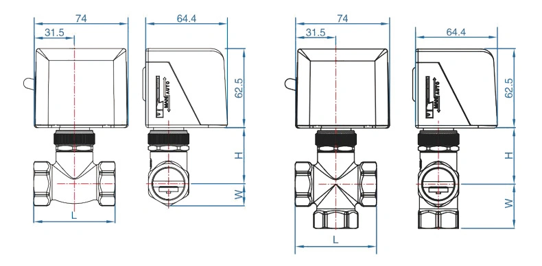 Pressure Control Heating Brass Two Port Zone Motorised Valve