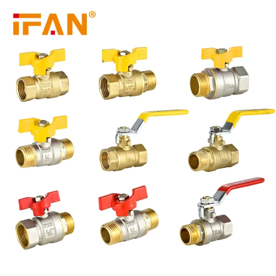 Газовый клапан высокого давления Ifan, латунная бабочка, длинная ручка, латунный шаровой кран с наружной резьбой 1/2 